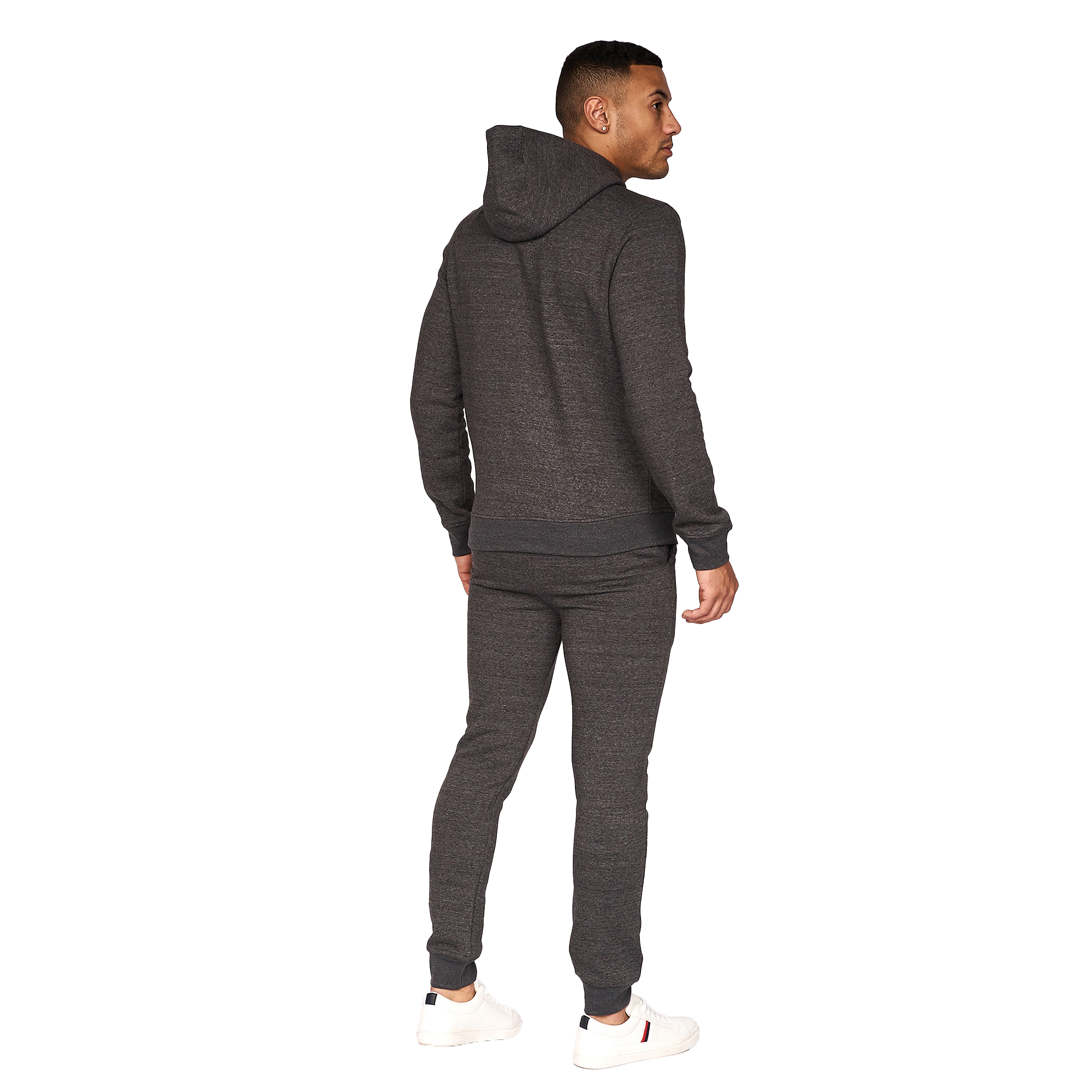 Crosshatch Mens Traymax Oversized Hoodie (Förpackning med 2) (Röd/Kolfärgad) herr – bild 2