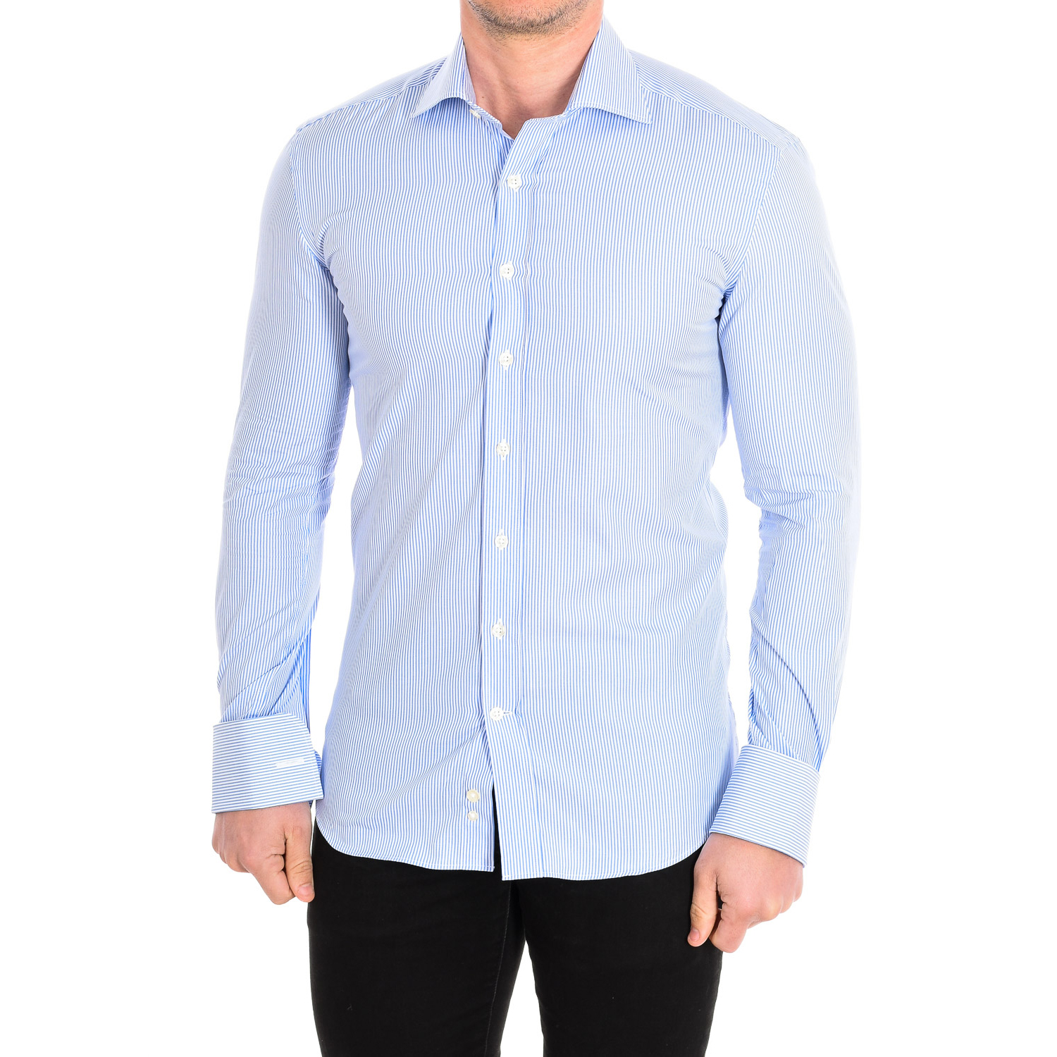 Thumbnail - Herren Langarm Reverskragen Knopfleiste Hemd THYM3