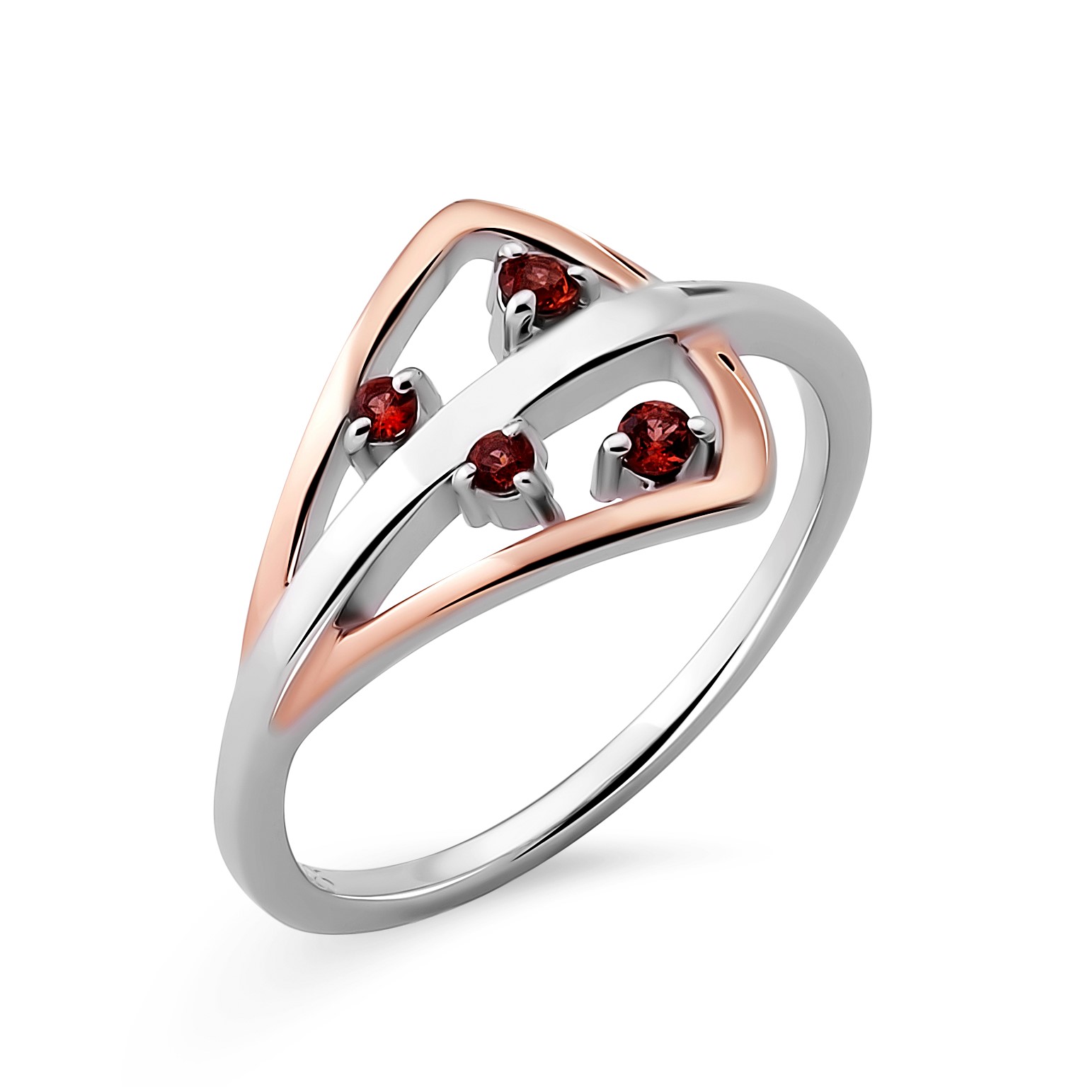 Thumbnail - Orphelia Damen-Ring Sterling-Silber 925 – Silber/Rosé ZR-7496