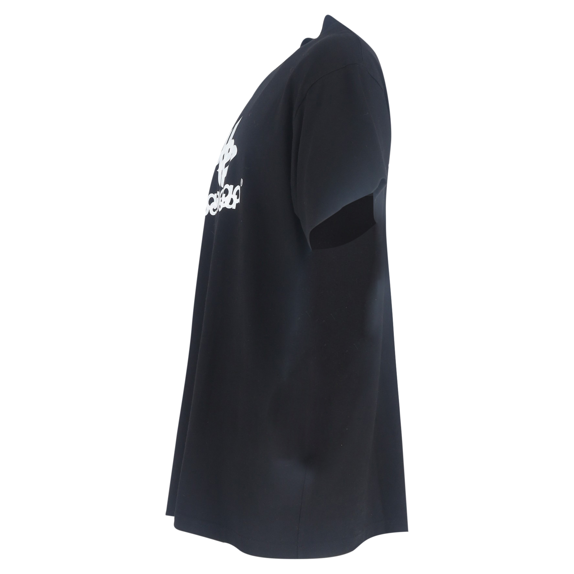 Balenciaga Pre-owned Balenciaga Logotryckt Mock Neck T-shirt i Svart Bomull herr – bild 2