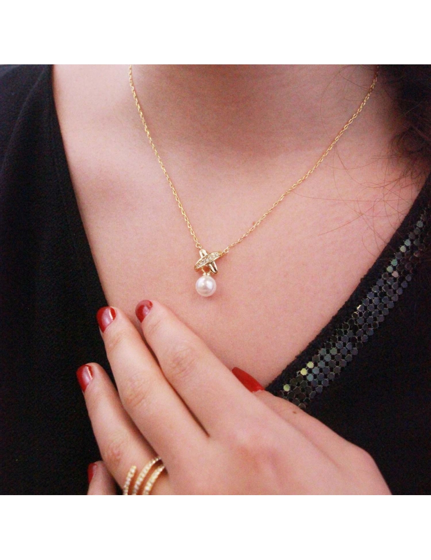 MYC Paris Collier Chris Pearl Doré och Cristal halsband dam – bild 2