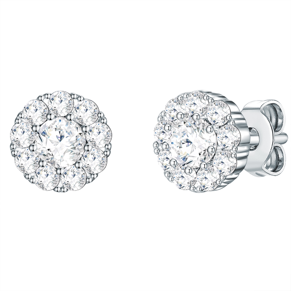 Rafaela Donata Womens Stud earring sterling silver embellished with swarovski crystals white - One Size