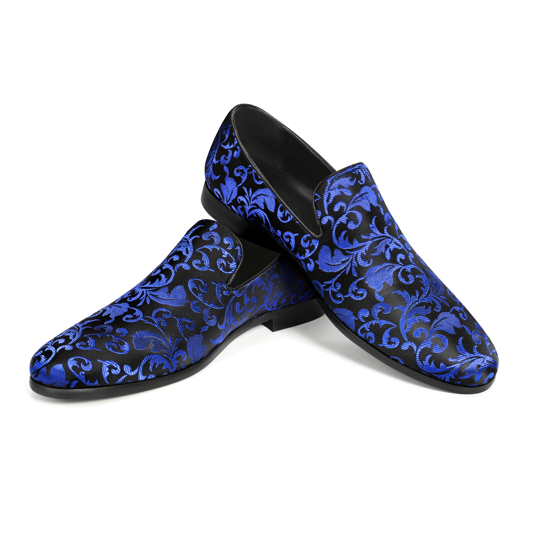 Herren Penny Loafer mit edlem Jacquard Blau