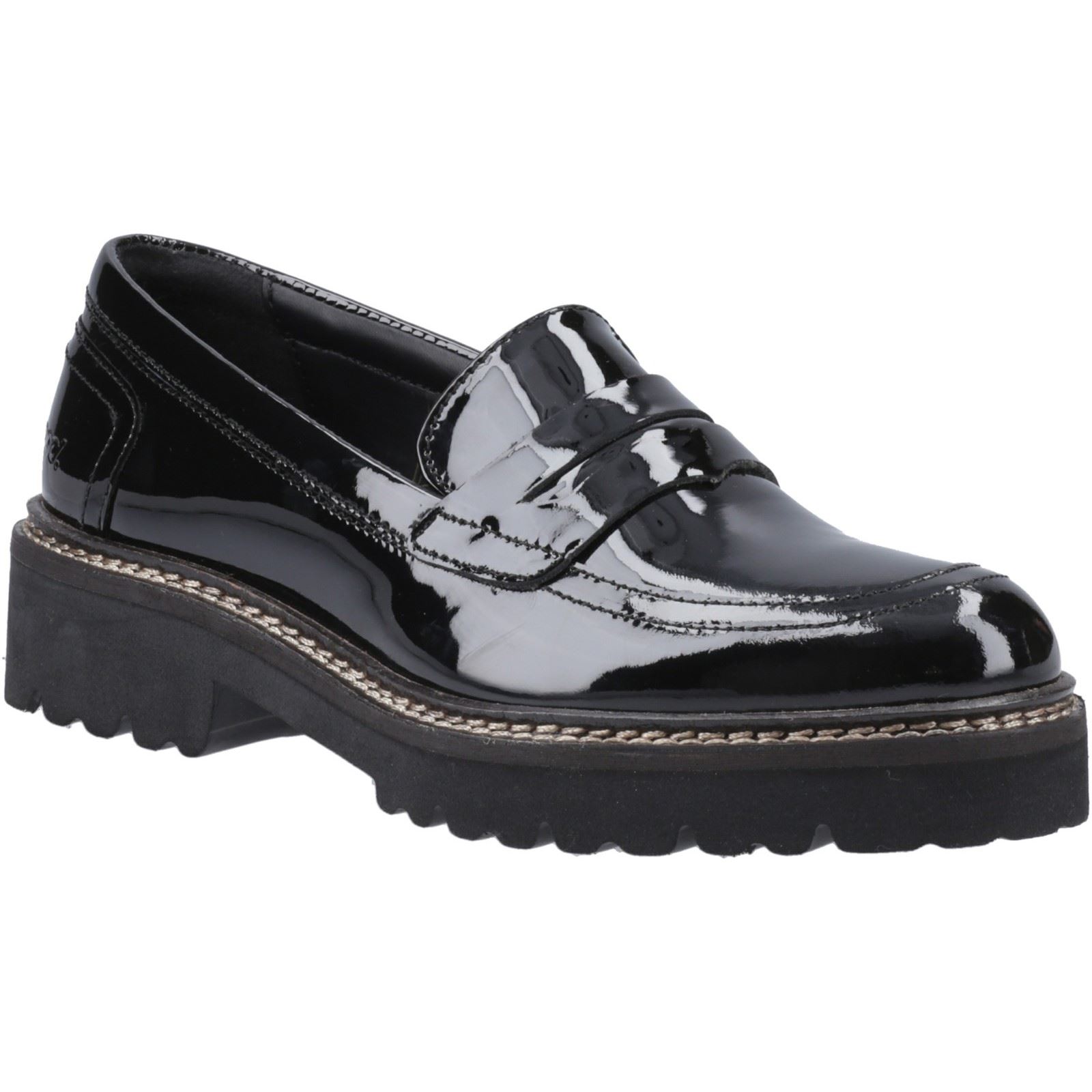 Thumbnail - Pod Kenny Leder Damen Schwarz Lack Loafers