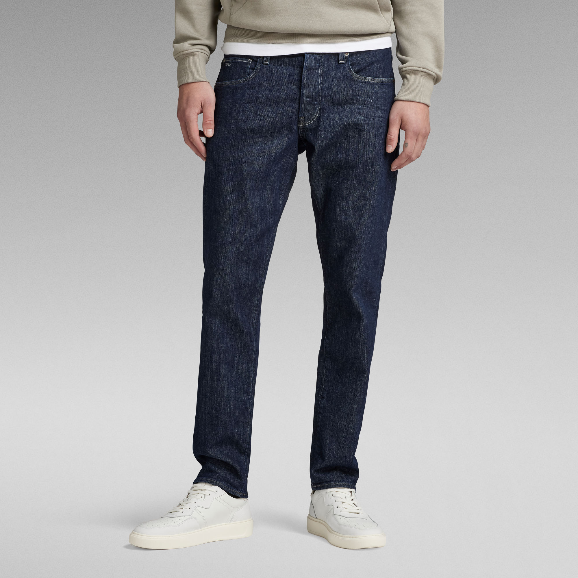 G Star Raw Mens G-Star RAW 3301 Regular Tapered Jeans - Navy Cotton - Size 28W/32L