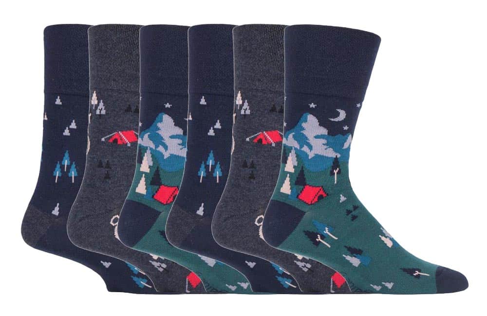 Gentle Grip - 6 Pairs Mens Non Elastic Socks - MGG576 - Grey Cotton - Size UK 6-11