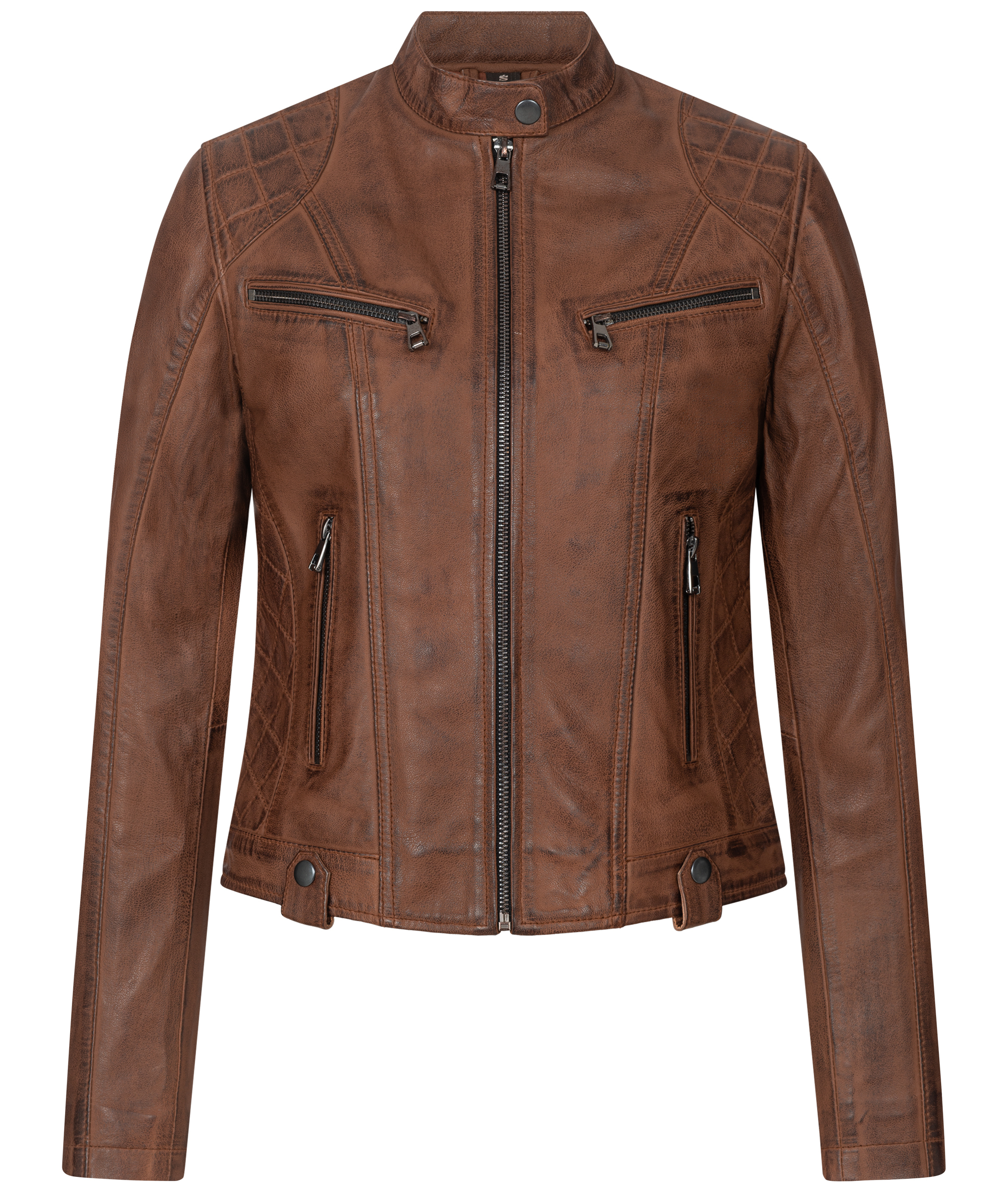 Thumbnail - Rock Creek Lederjacke Hellbraun
