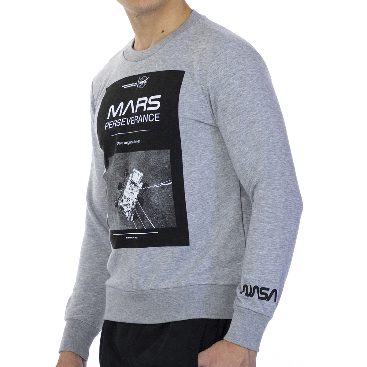 NASA Enkel långärmad sweatshirt med rund krage MARS03S för män herr – bild 2
