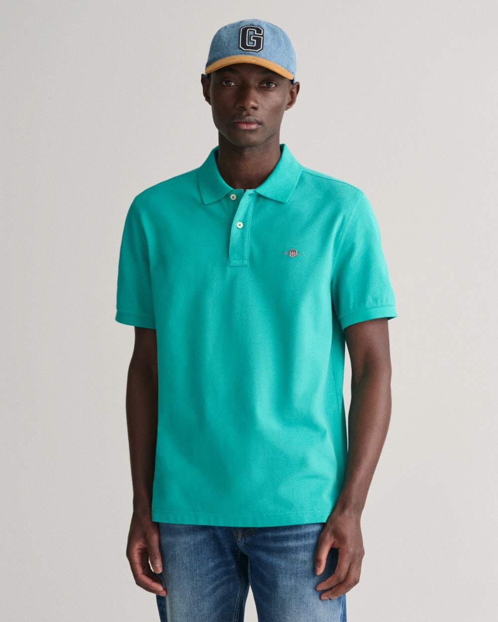 Thumbnail - GANT Herren Regular Fit Kurzarm Polo mit Shield-Logo aus Piqué