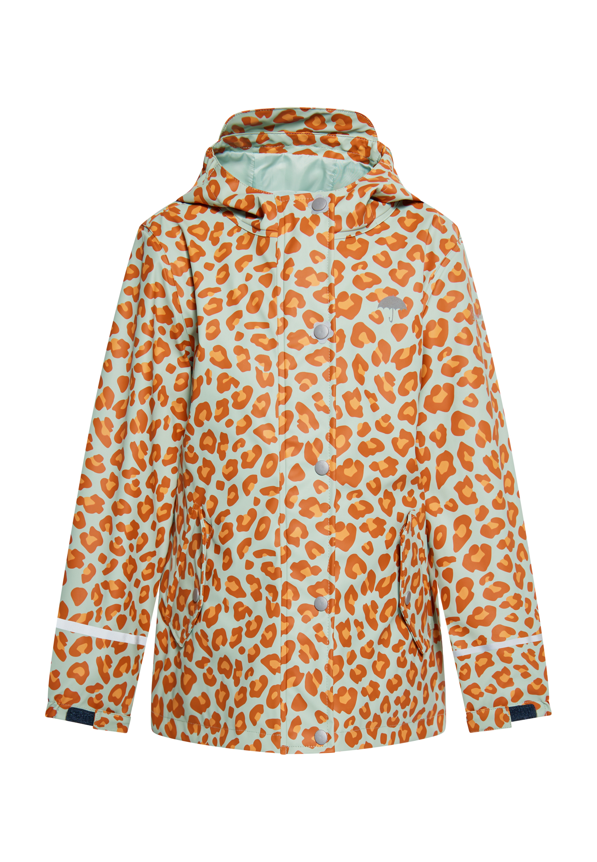 Thumbnail - Schmuddelwedda Regenjacke Mädchen Pastellmint Orange Leo