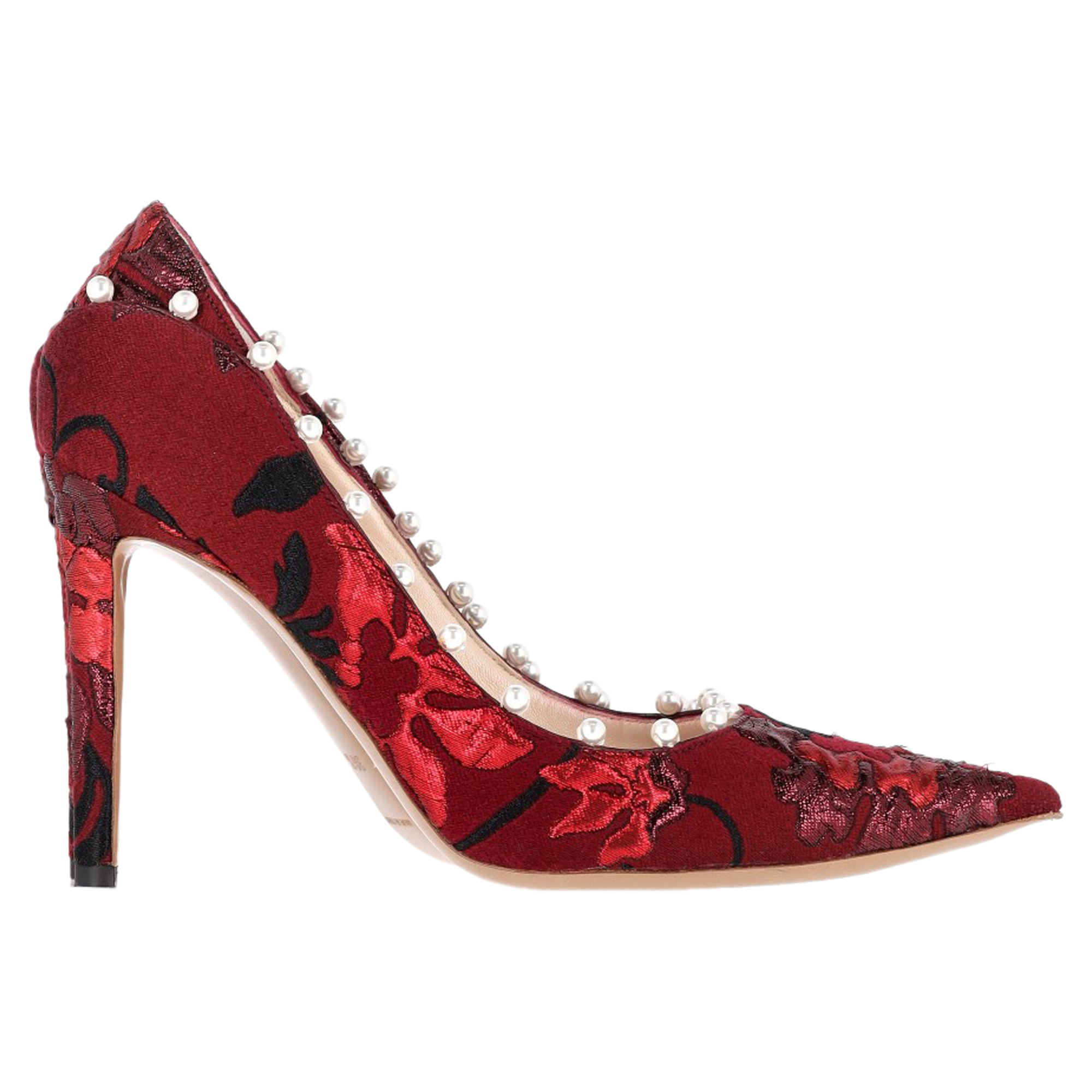 Aquazurra Pre-owned Aquazzura Pärlbesatta Klackar i Röd Bomull