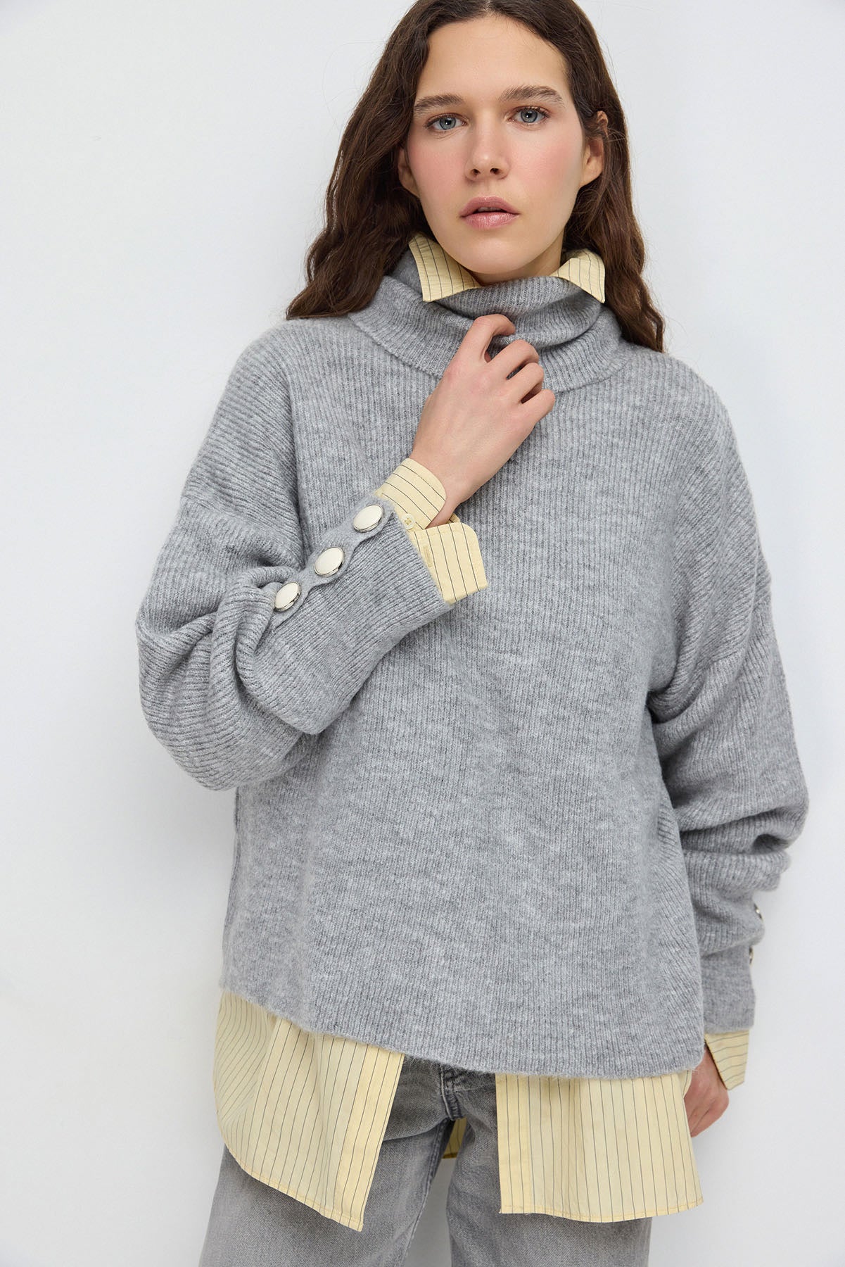 Thumbnail - Bosporus Knopf-Detail Strickpullover