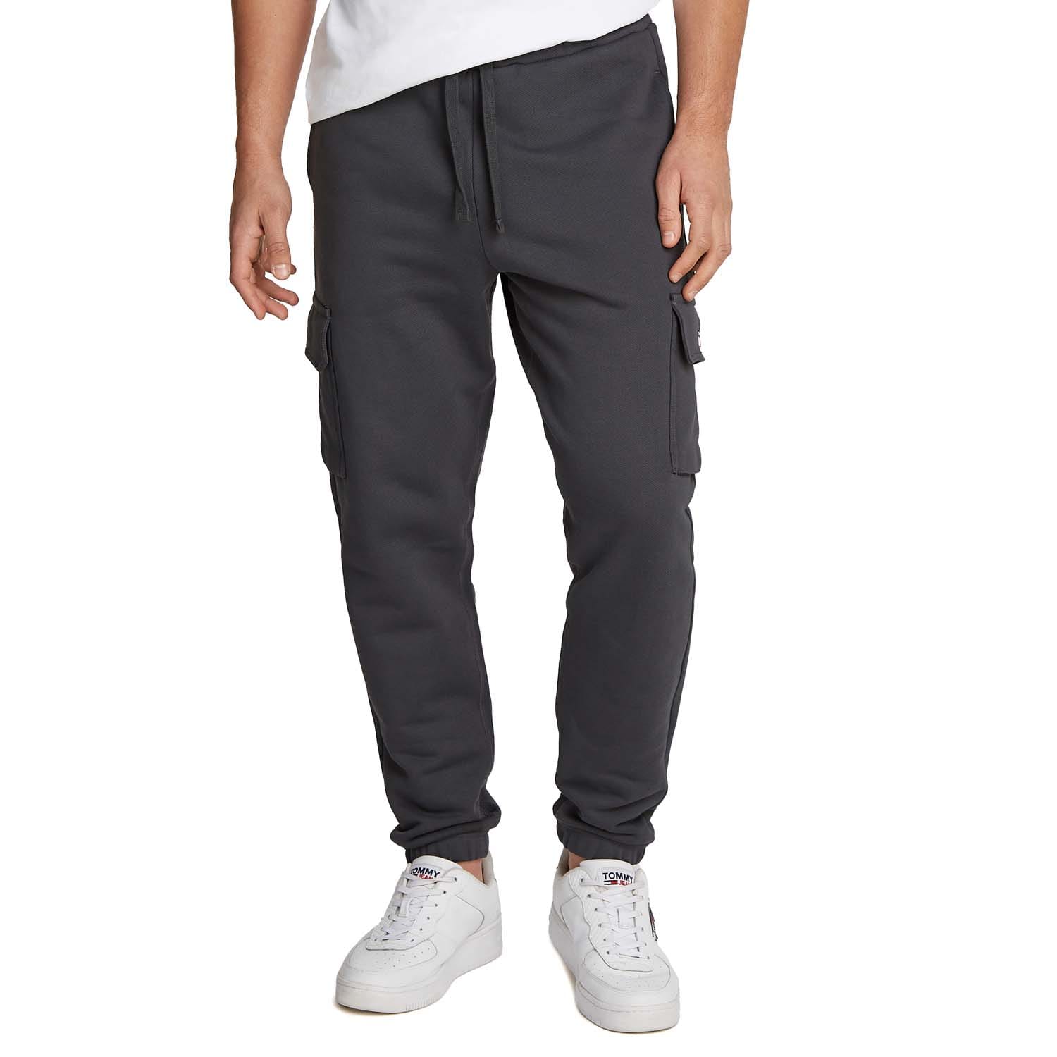 Tommy Hilfiger Mens Regular Badge Cargo Pants in Grey Cotton - Size X-Small