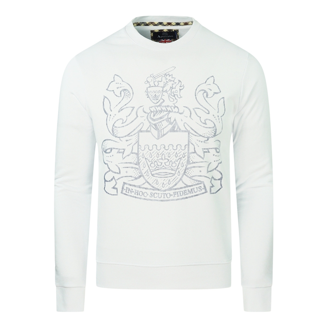 Thumbnail - Aquascutum Pixel Aldis Logo Weißes Sweatshirt