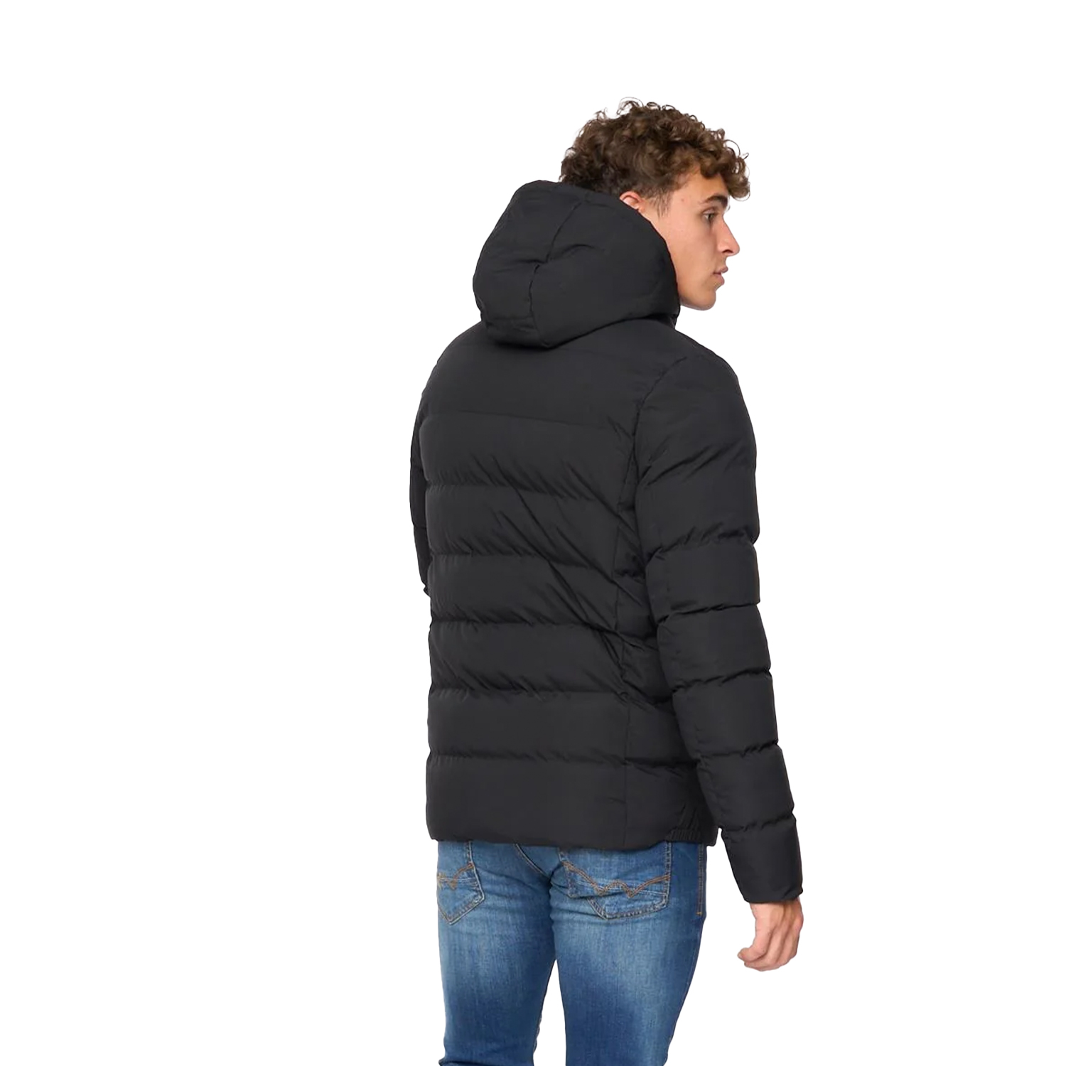 Crosshatch Mens Kampleys Embossed Vadderad Jacka (Svart) herr – bild 2