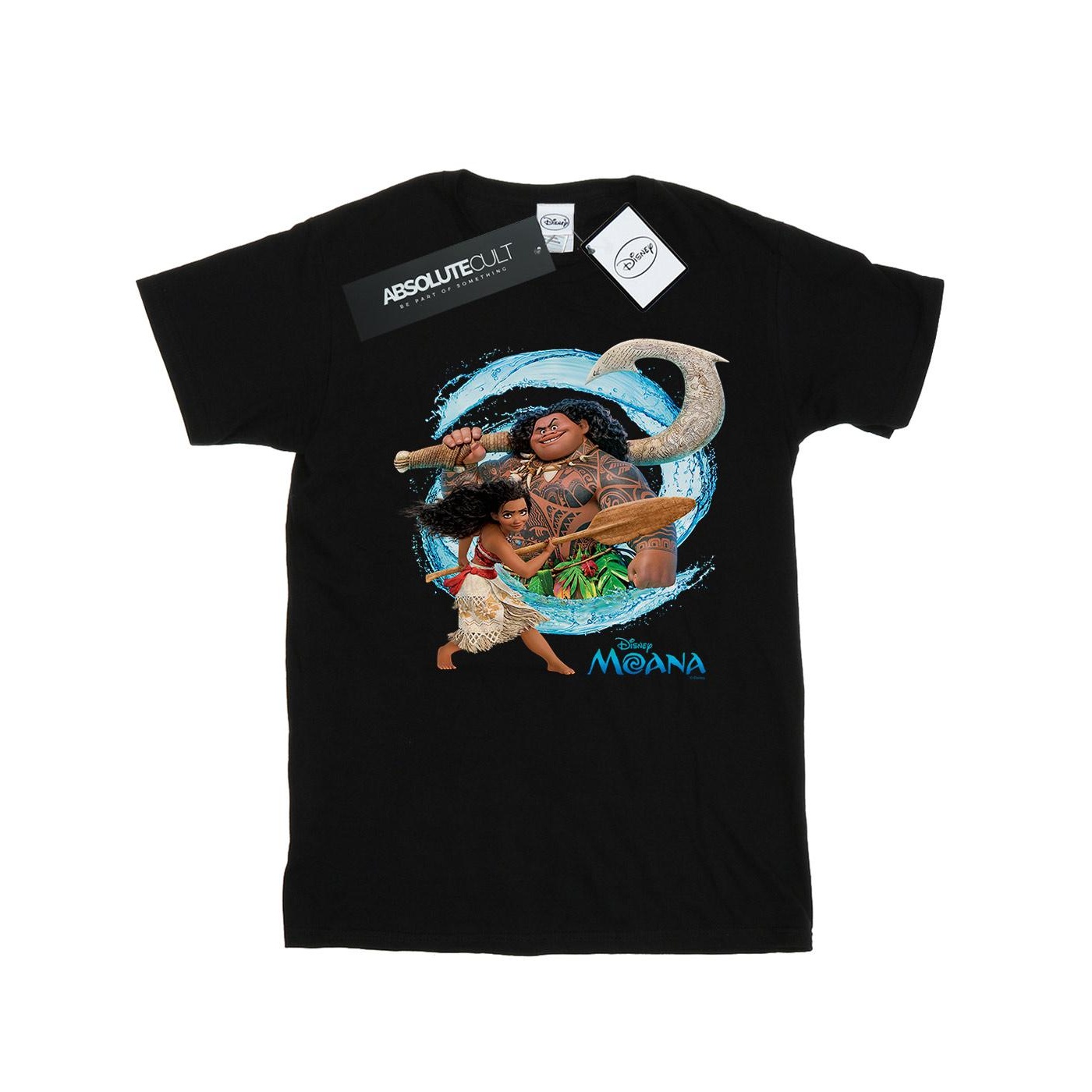 Disney - "Moana And Maui Wave" T-Shirt für Herren (Schwarz)