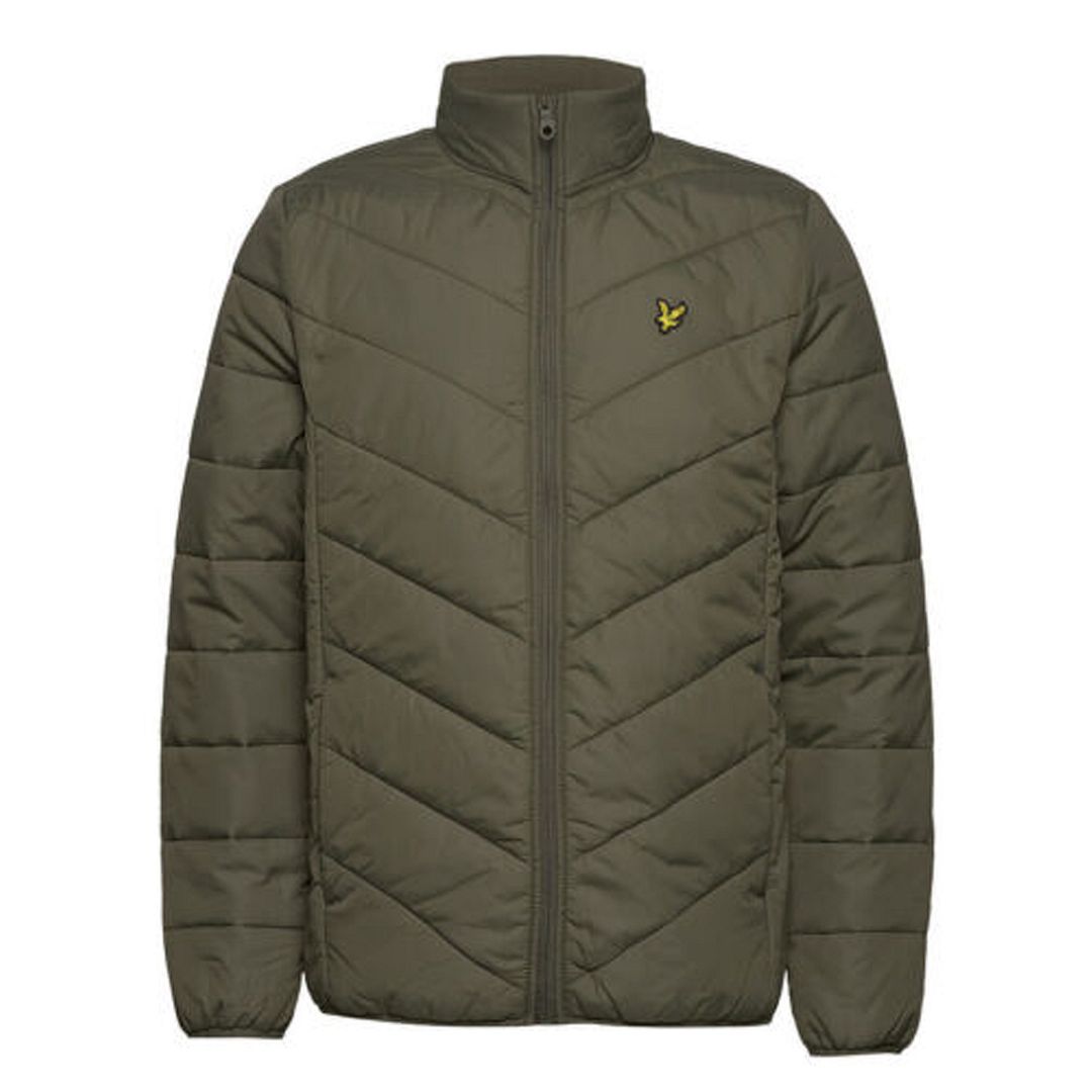 Thumbnail - Lyle & Scott Logo Herren Khaki gepolsterte Mantel