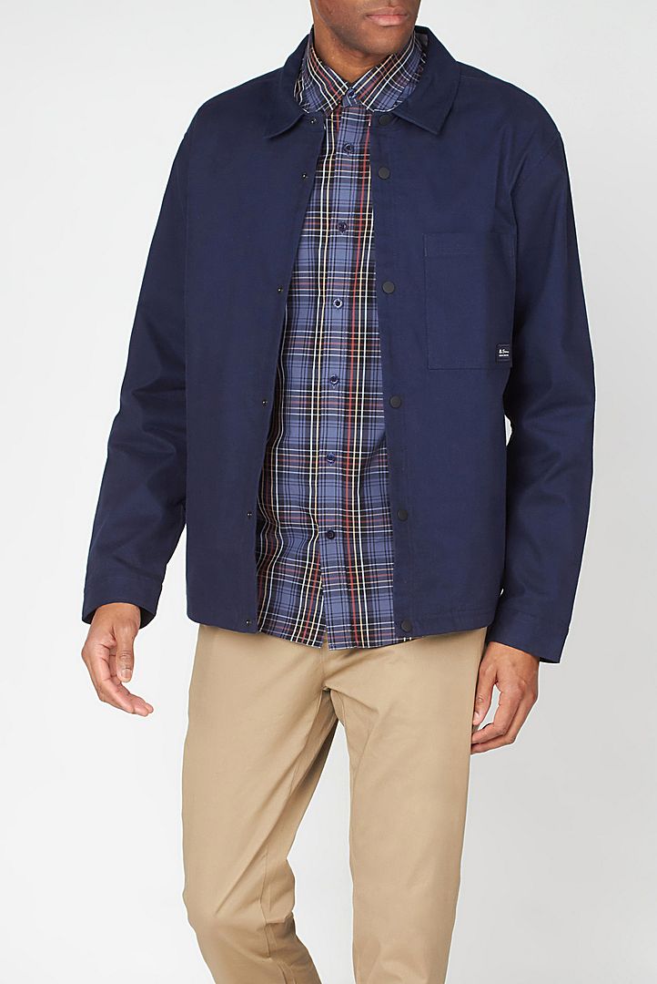 Ben Sherman Trucker Herrar Marin Skjorta Jacka – bild 2