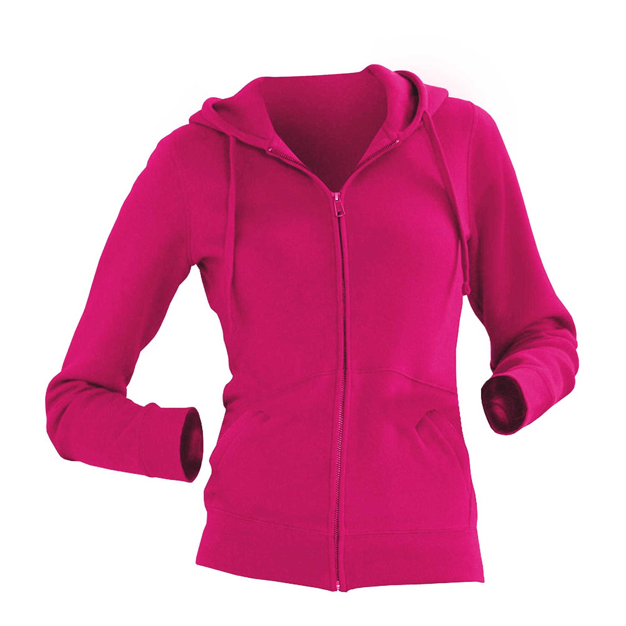Russell Athletic Russell Ladies Premium Authentic Hoodie med dragkedja (3-lagers tyg) (Fuchsia) dam – bild 2