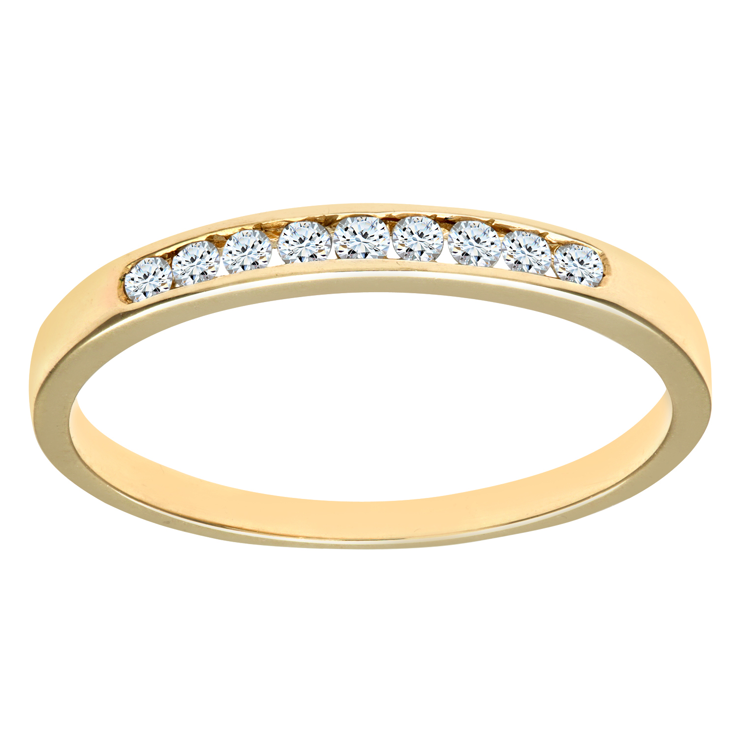 Diamant L’Eternel Womens Ladies 9ct Yellow Gold Channel Set Diamond Eternity Ring – Size L