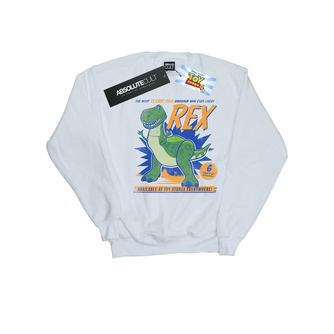 Thumbnail - Disney - "Toy Story 4 Rex Terrifying Dinosaur" Sweatshirt für Herren (Weiß)