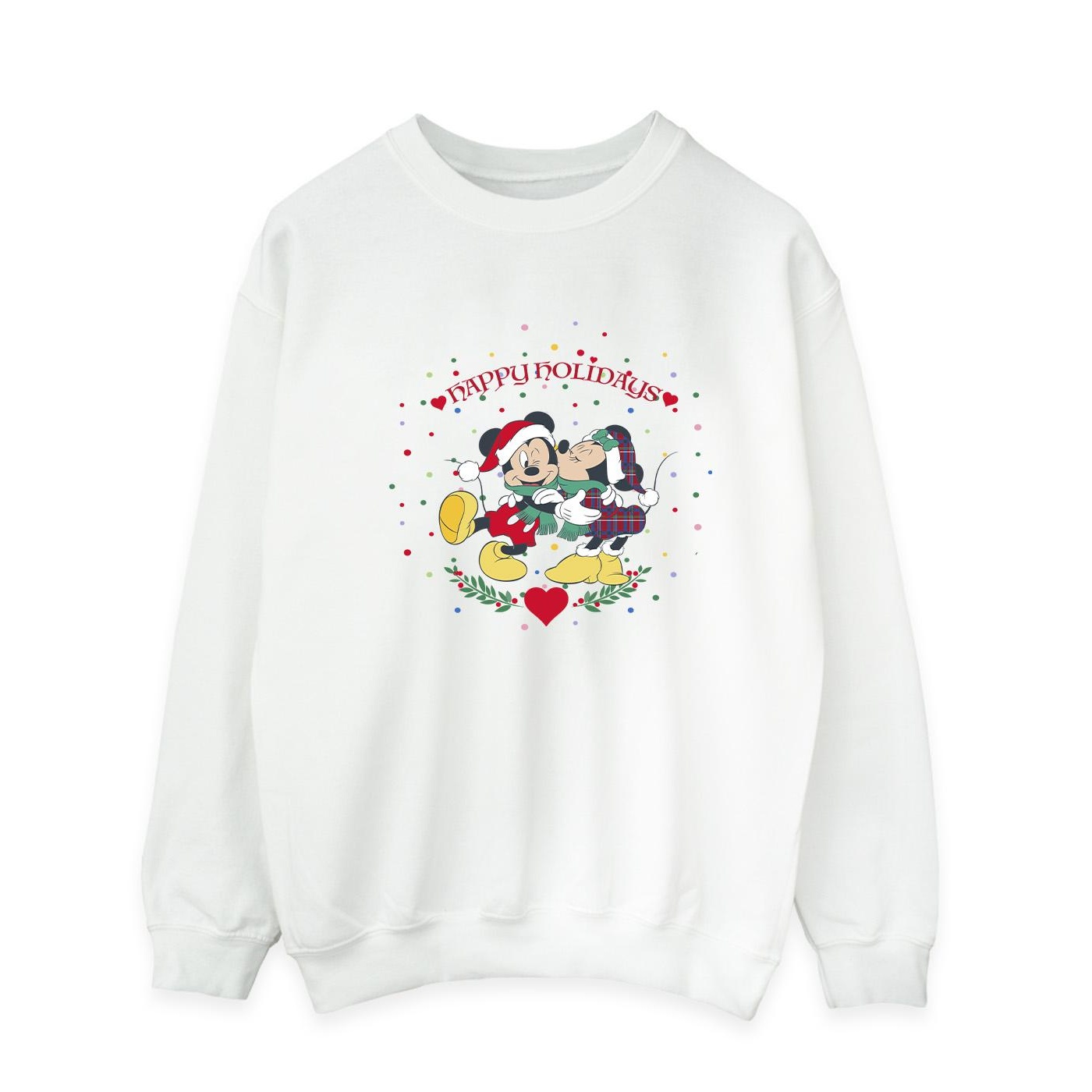 Thumbnail - Disney - "Mickey Mouse Mickey Minnie Christmas" Sweatshirt für Herren (Weiß)