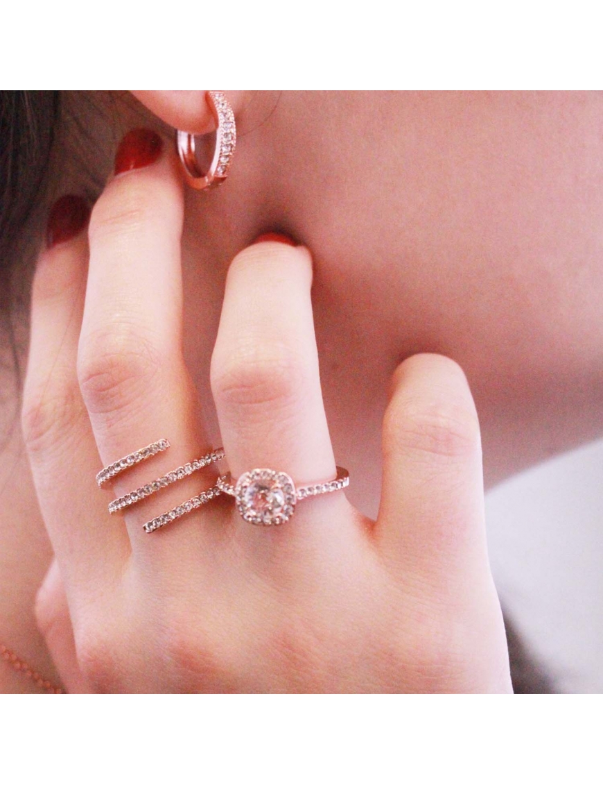 MYC Paris Circle Hoop Earrings roséguld och kristall örhängen dam – bild 2