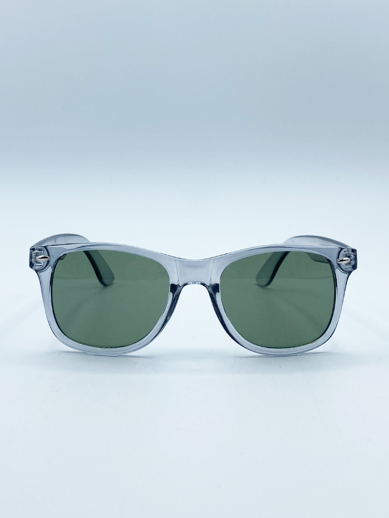 SVNX Mens Translucent Grey Wayfarer with Khaki Lenses - One Size