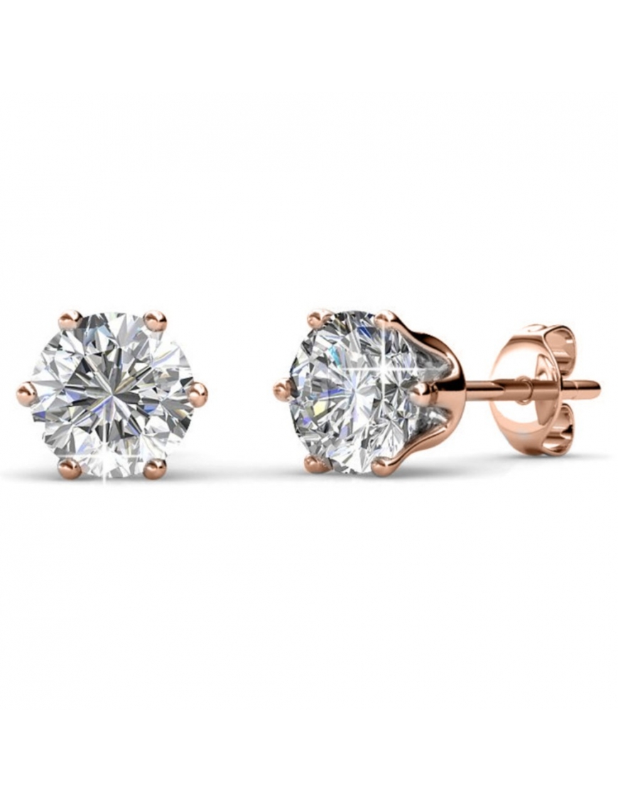 Thumbnail - Geburtsstein April Ohrringe - Rose Gold und Kristall