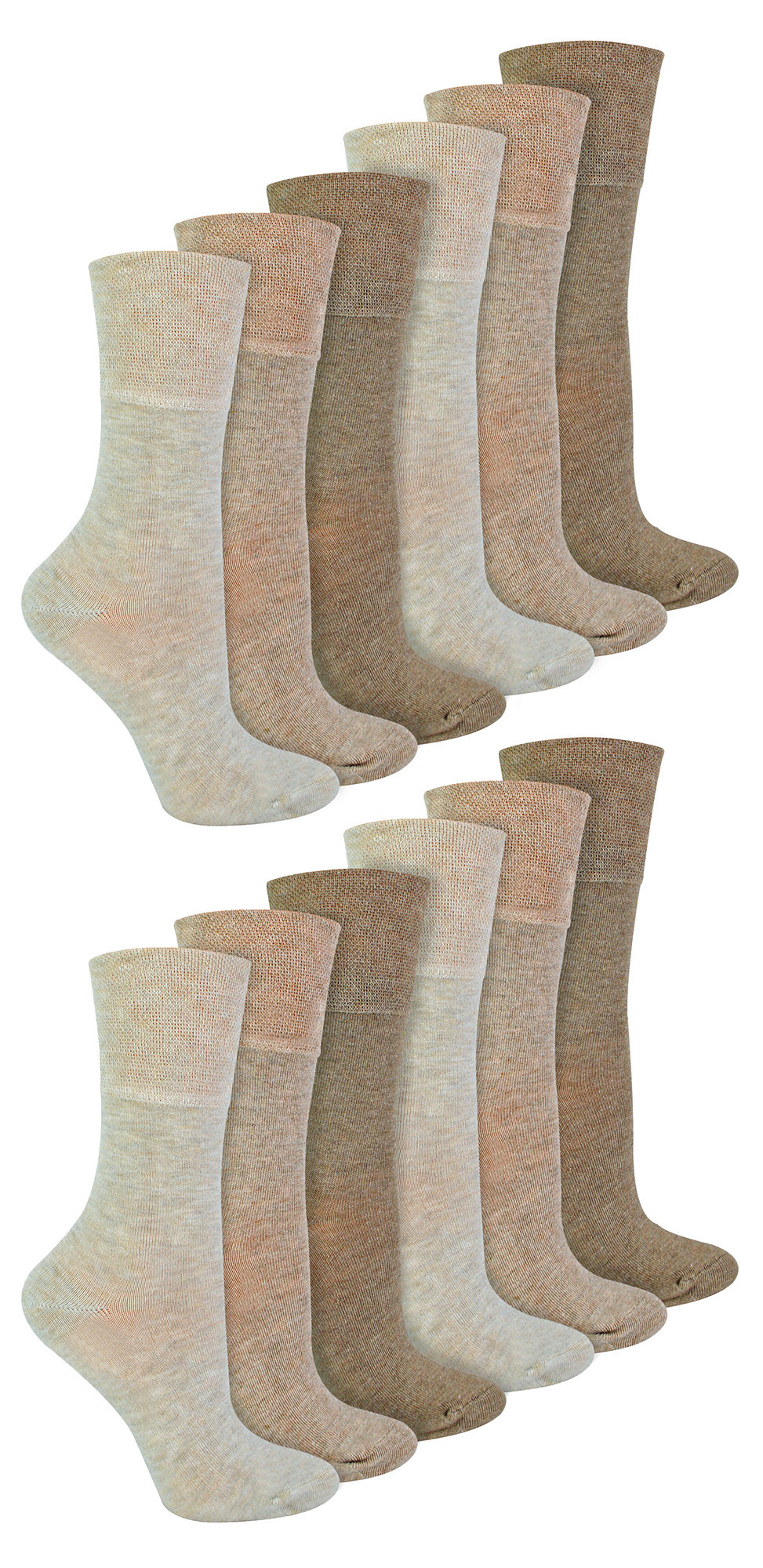 Thumbnail - IOMI - 12 Paar Multipack Damen Diabetiker Bambus Socken | Damen Extra breite nahtlose Socken mit nicht elastischen sanft...