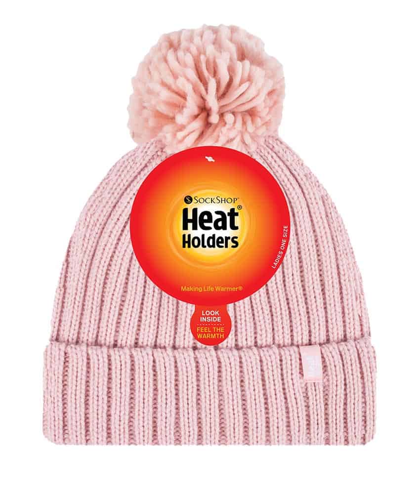 Heat Holders Ladies Ribbad Manschett Termisk Isolerad Vinter Pom Pom Bobble Mössa dam – bild 2
