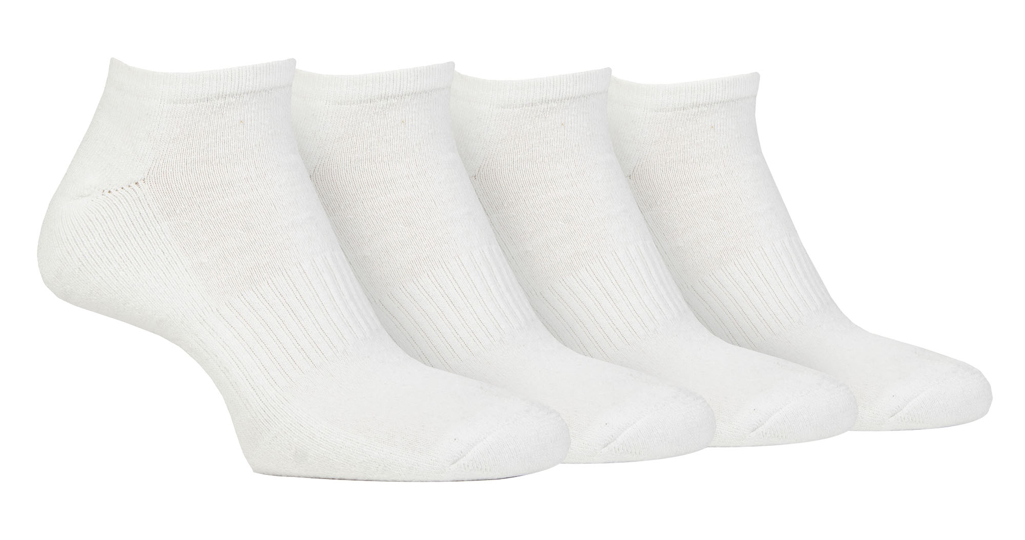 Mens Cushioned Trainer Socken | Jeep | 4 Pack atmungsaktiv gepolstert Low Cut Socken - weiß