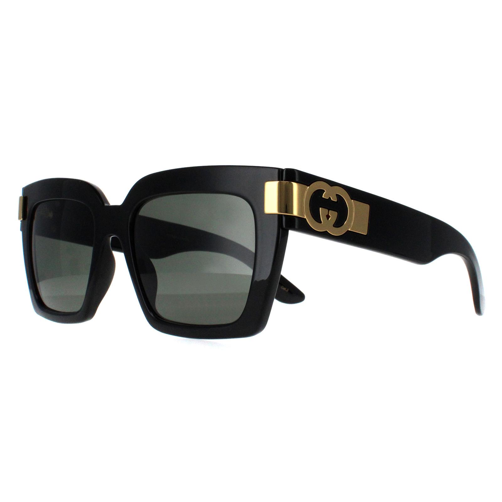 Thumbnail - Gucci Square Womens Schwarz mit Gold Grau GG1689S
