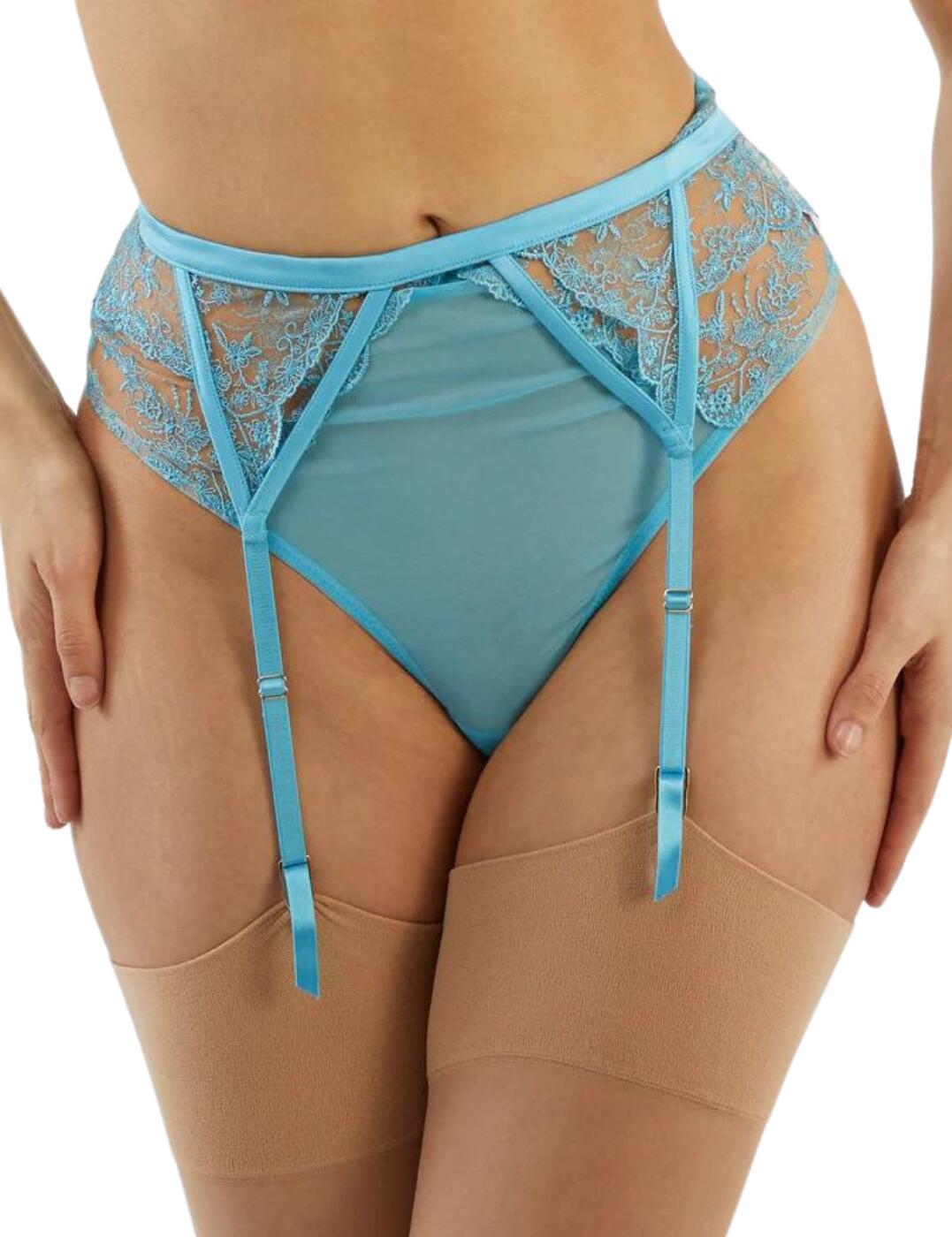 Playful Promises Womens PPSB3212 Cassia Suspender Belt – Blue – Size 18 UK