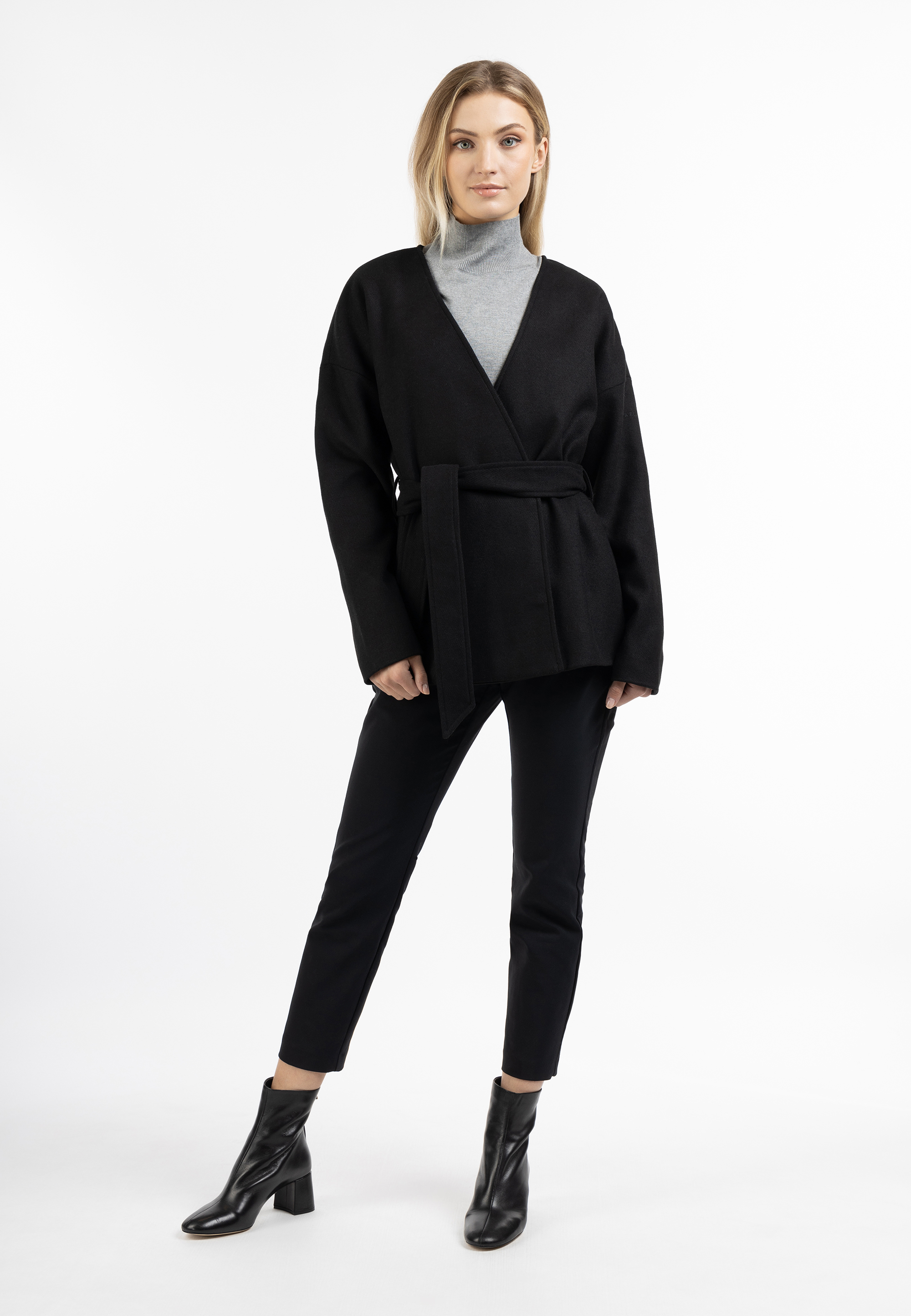 Thumbnail - Dreimaster Übergangsjacke aus Wollgemisch Damen Schwarz