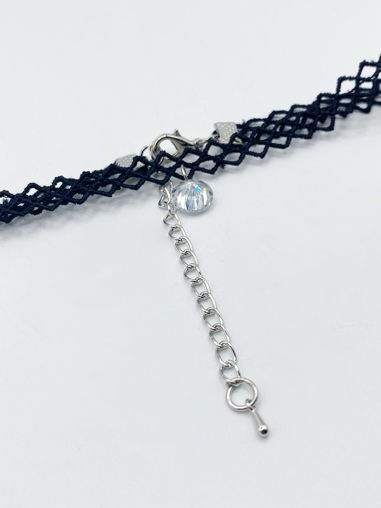 SVNX Womens Cord Choker With Diamante Charm - Black - One Size