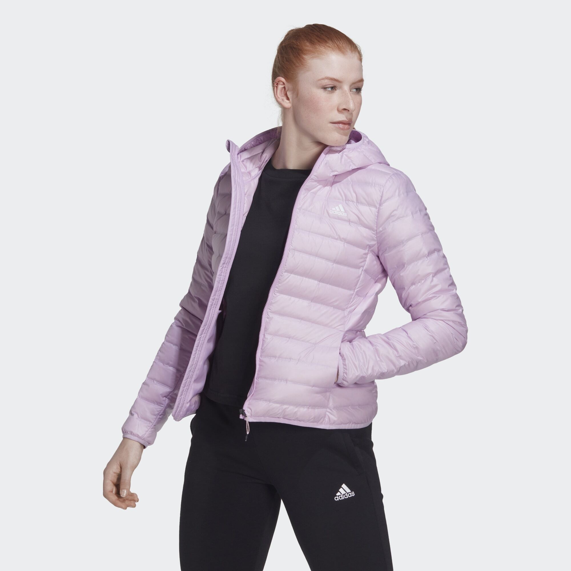 adidas Performance Womens Varilite Down Jacket - Purple Recycled Material - Size 2XS