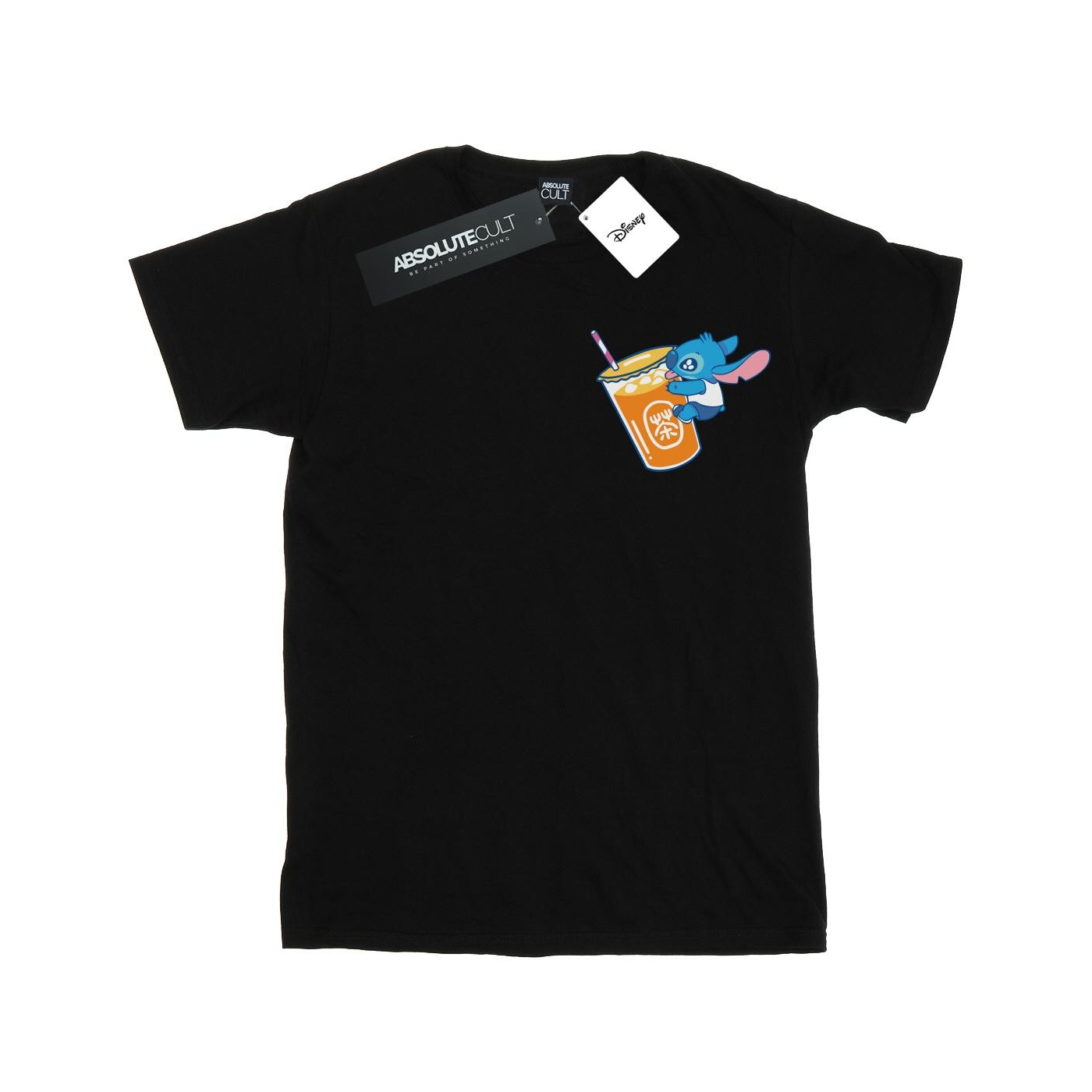 Thumbnail - Disney - "Lilo And Stitch Drink" T-Shirt für Mädchen (Schwarz)