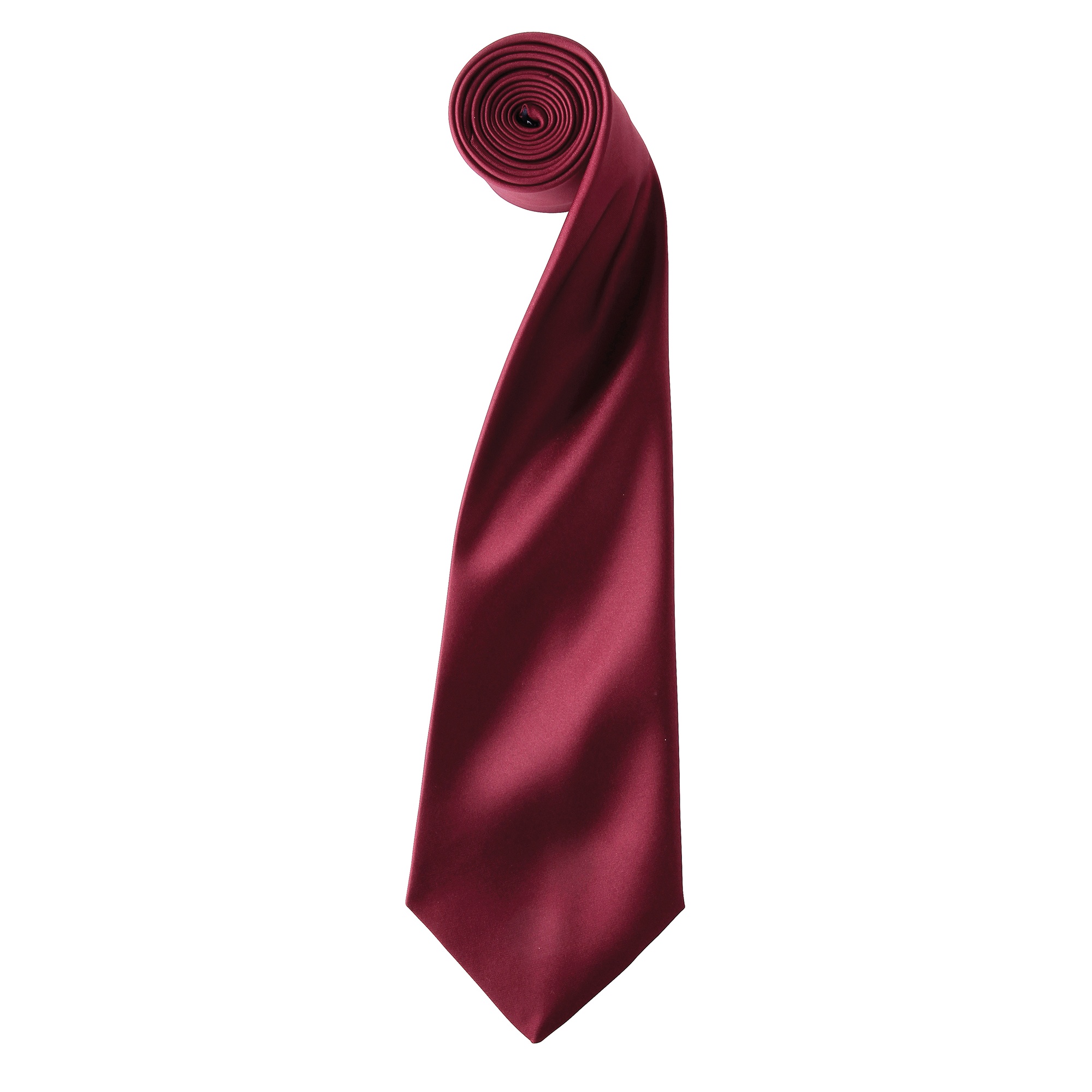Thumbnail - Premier Herrenkrawatte aus Satin (schmales Blatt) (Burgund)