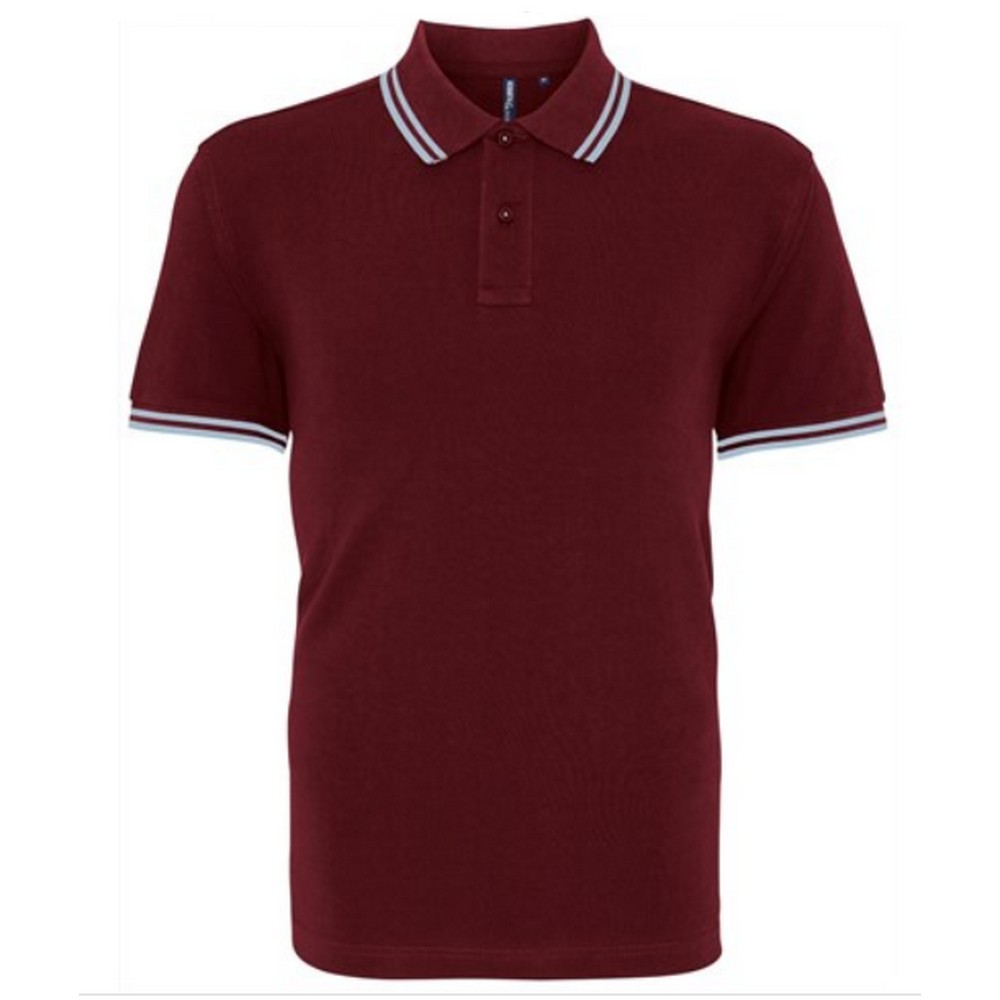 Thumbnail - Asquith & Fox Herren Poloshirt mit klassischer Passform (Burgund/Himmel)
