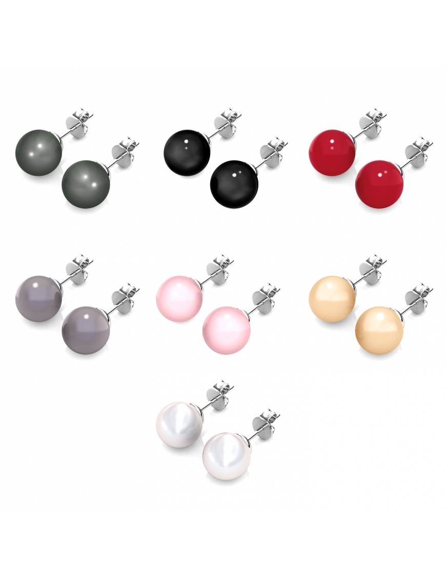 Thumbnail - 7 Tage bunte Perlenohrringe - Silber und Multi