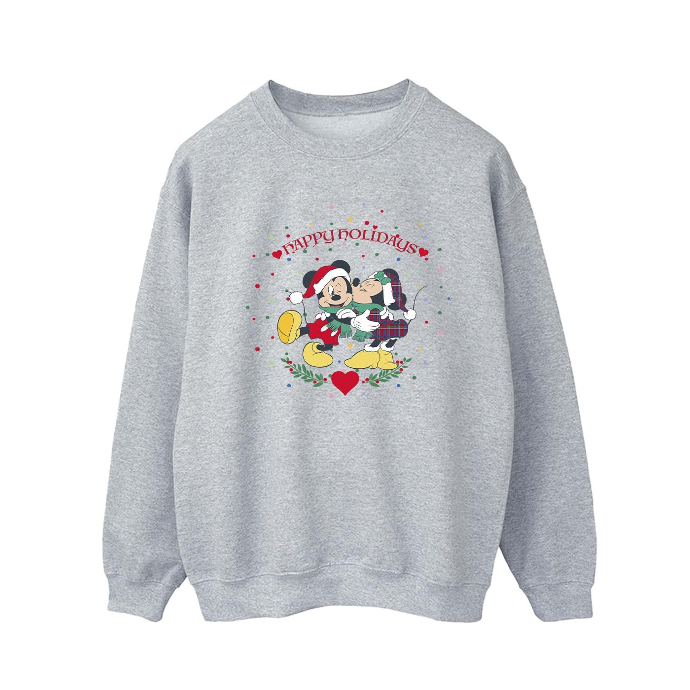 Thumbnail - Disney - "Mickey Mouse Mickey Minnie Christmas" Sweatshirt für Herren (Grau)