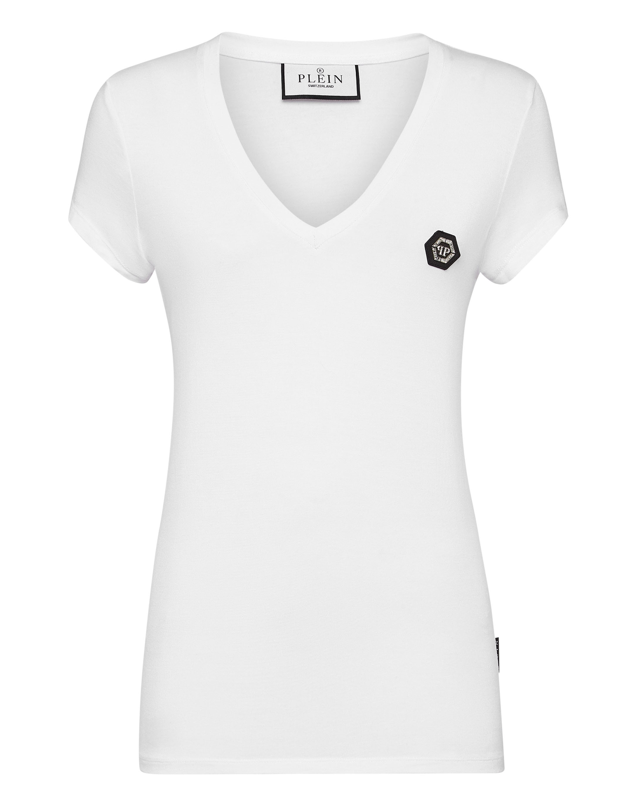 Philipp Plein T-shirt med V-ringning, sexkantig dam – bild 2