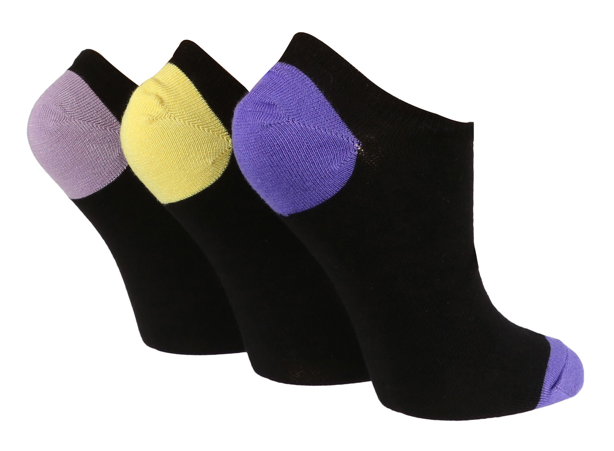 Thumbnail - Wild Feet - 3er-Pack Damen atmungsaktiv Bambus Low Cut Trainer Socken