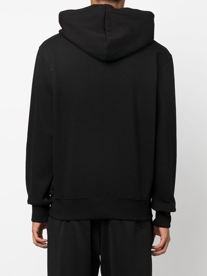 Jeans Svart Bomulls Hoodie med Logodetaljer 2