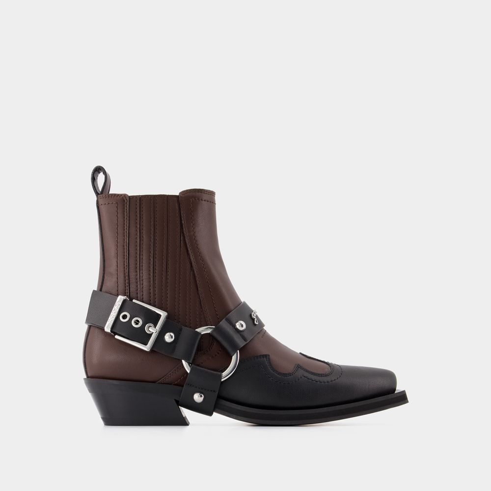 Thumbnail - Chelsea Western Stiefel - Ganni - Kunstleder - Schwarz