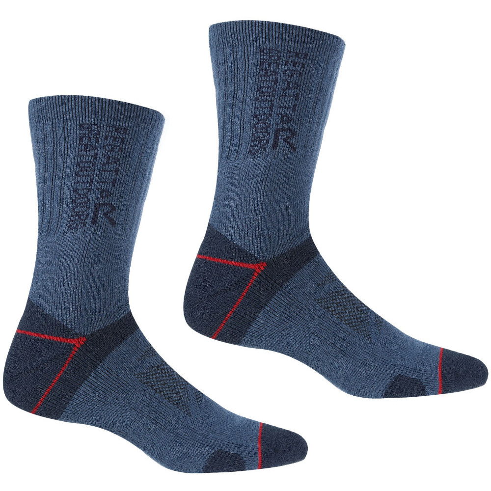 Regatta Mens Blister Protect II Anti Bacterial Walking Socks - Navy - Size UK 6-8