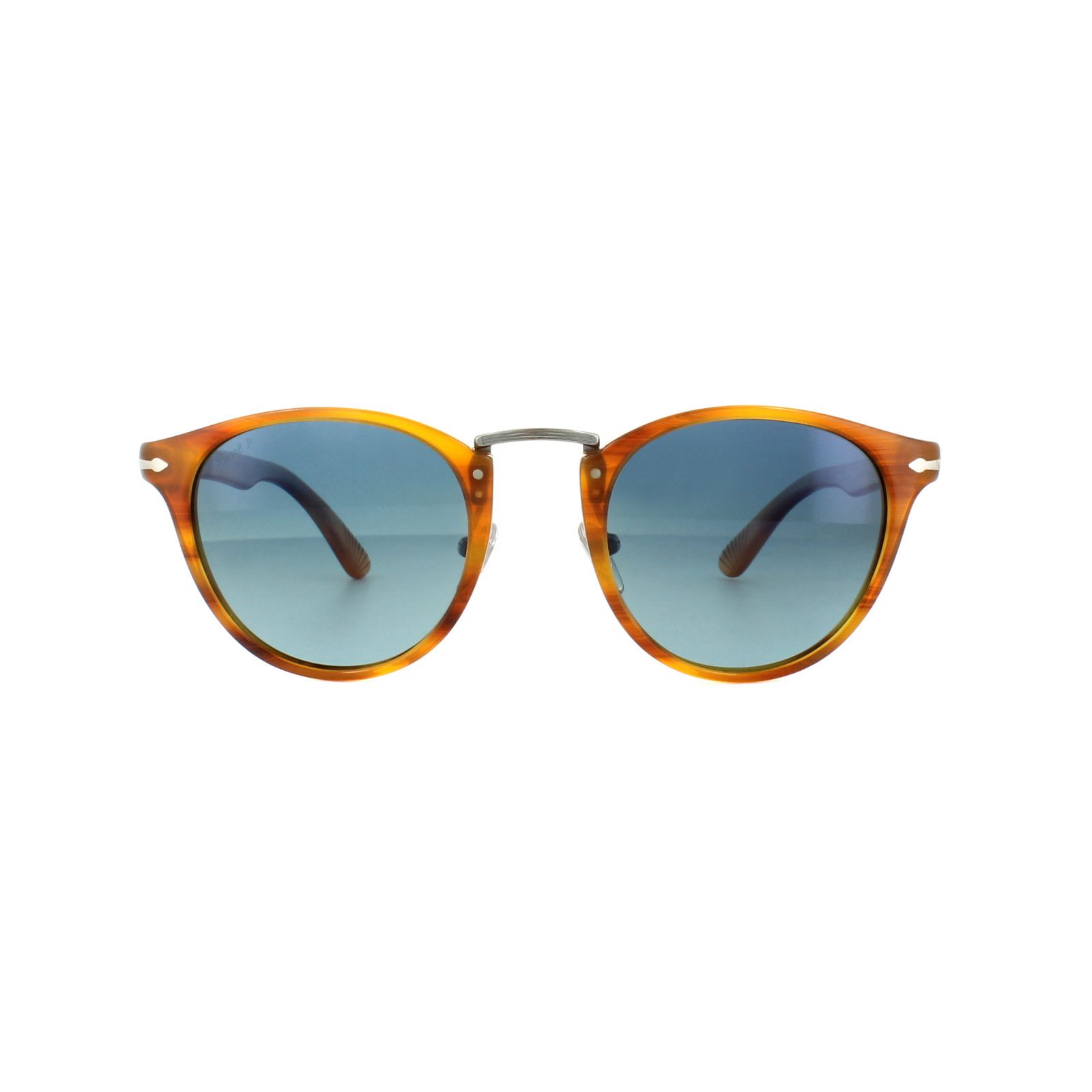 Thumbnail - Lunettes De Soleil Persol 3108 960/S3 Bleu Brun Rayé Polarisé 49mm
