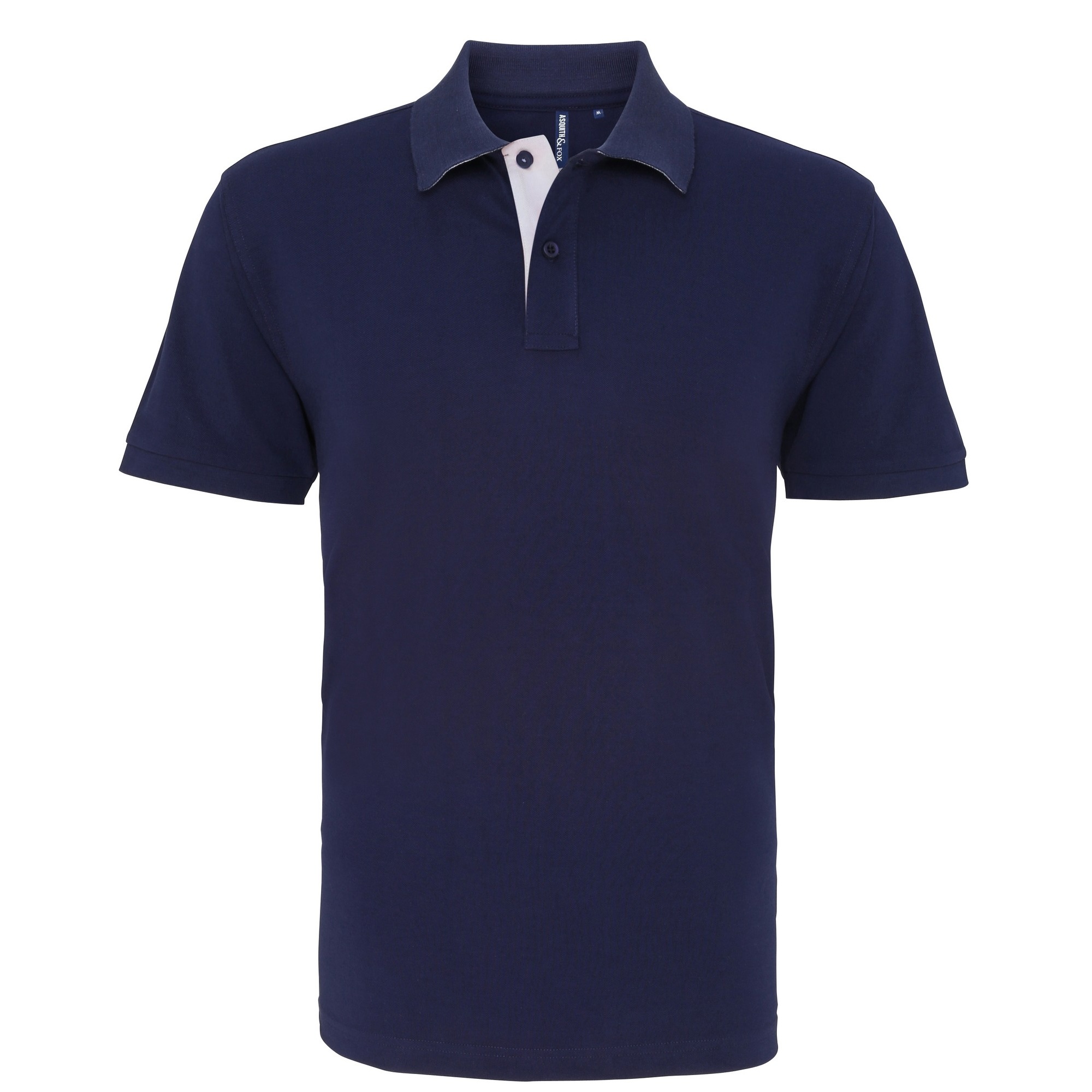 Thumbnail - Asquith & Fox Herren Classic Fit Kontrast-Poloshirt (Navy/ Weiß)