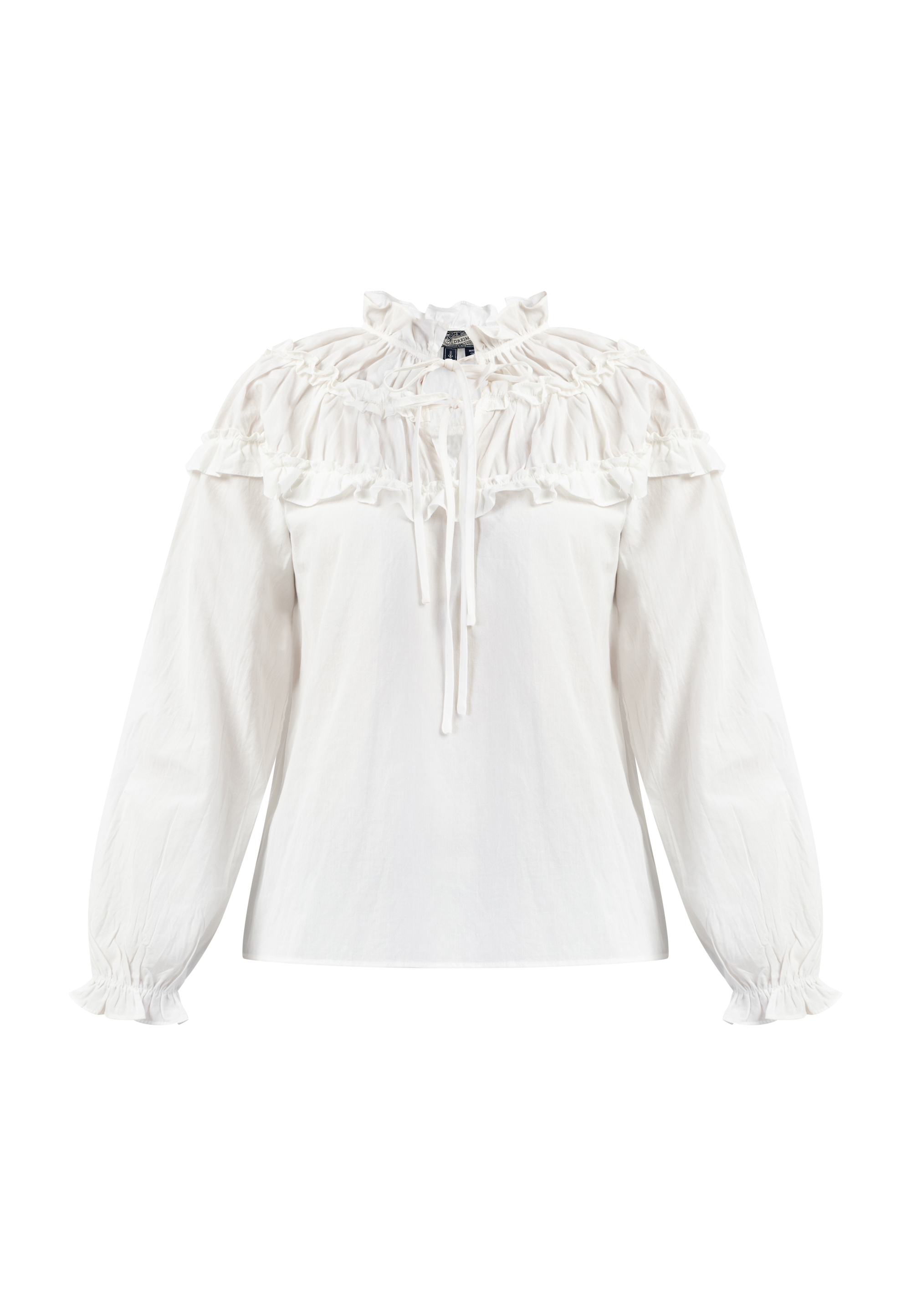 Thumbnail - Dreimaster Bluse Damen Wollweiß